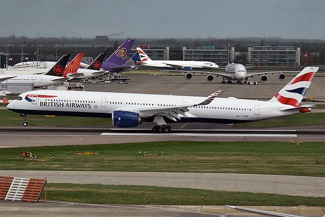 British Airways Airbus A350-1041 (G-XWBE) on the ground
