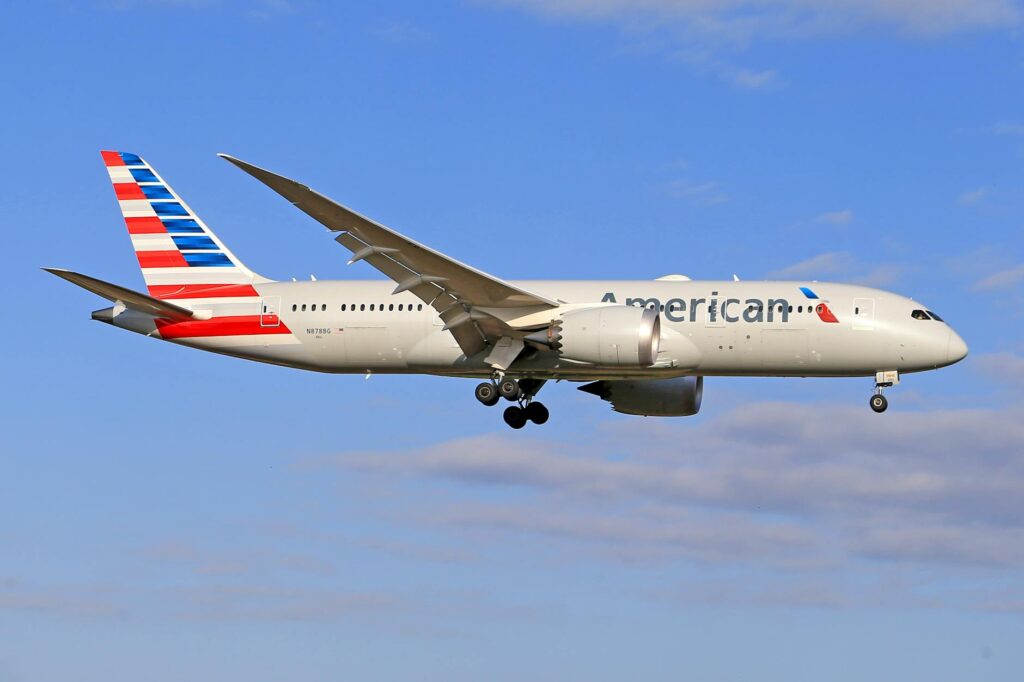 american airlines airplane on sky
